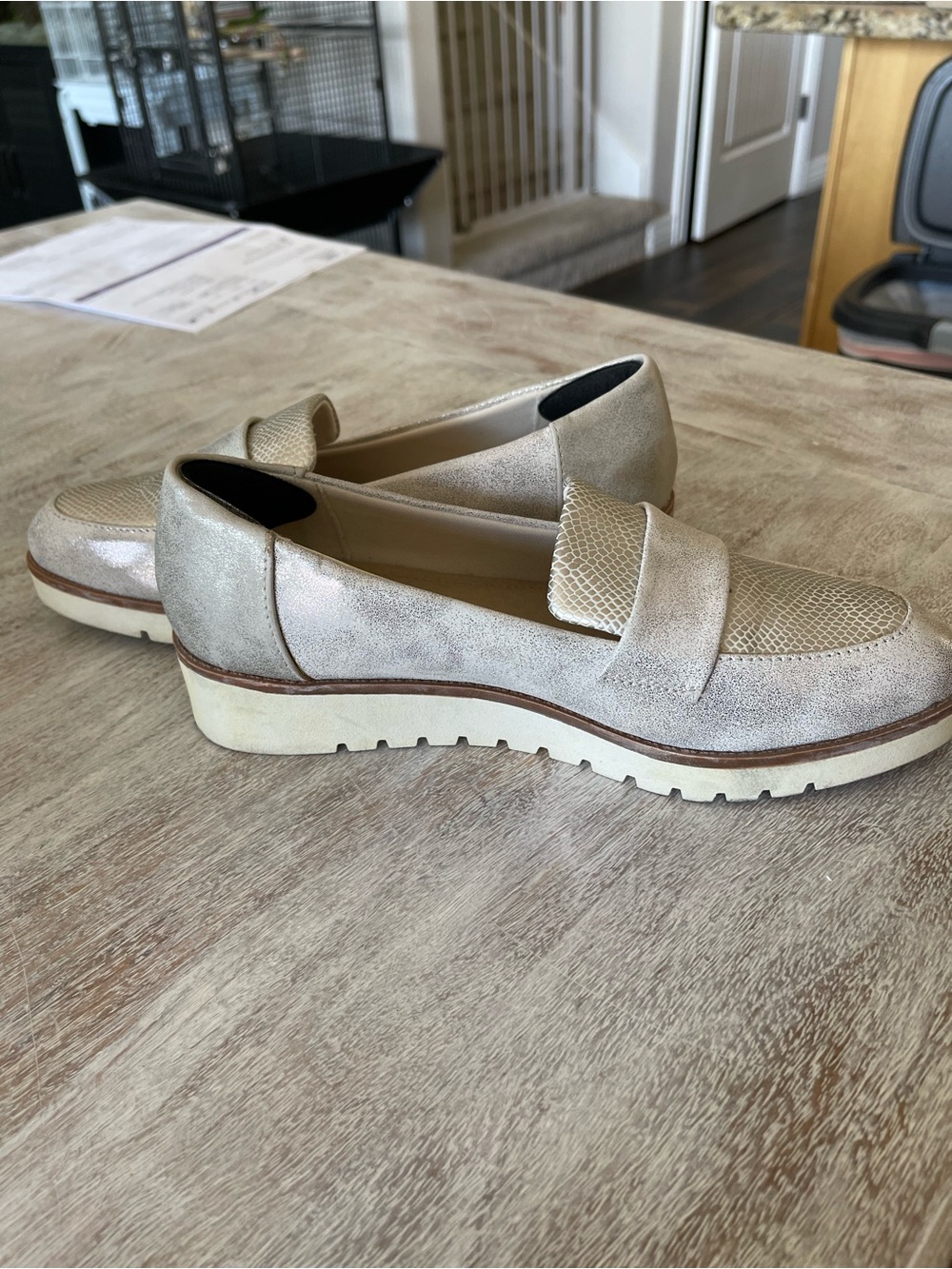 Women’s Casual Slip-On Loafers in Light Pewter